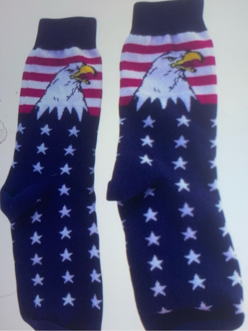 NEW Patriotic Eagle Men's Crew Socks - Navy, White & Red NWT